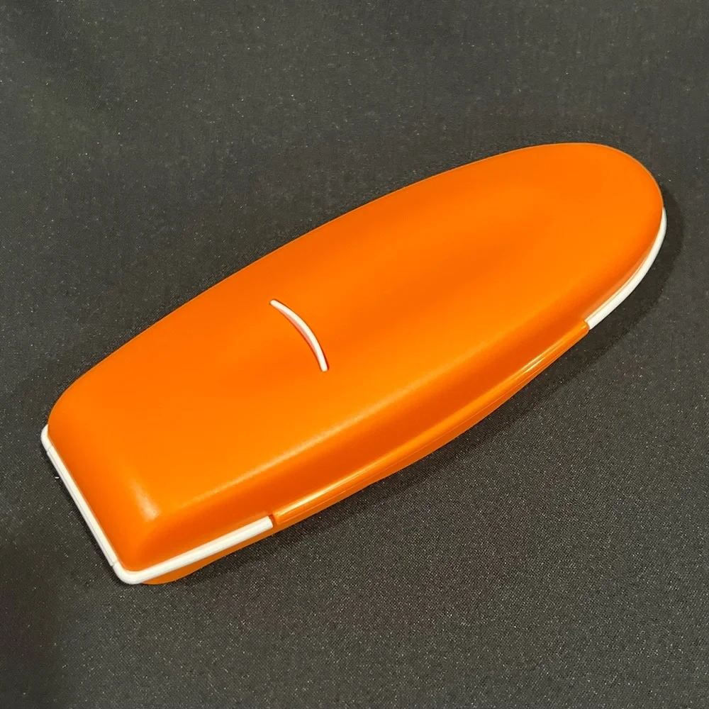 NWOT Tupperware Sleek Orange & White Pencil Case
